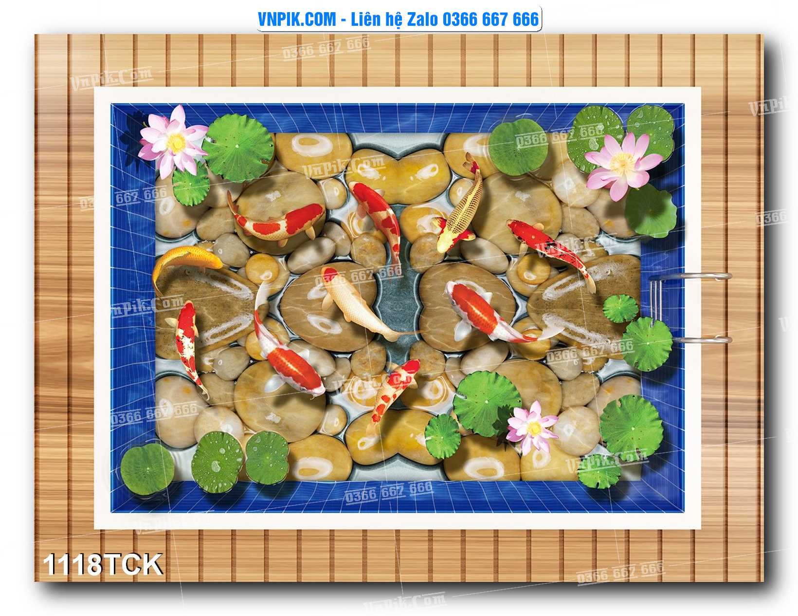 Tranh Hoa Sen – Cá Koi – Cá Chép 1118TCK