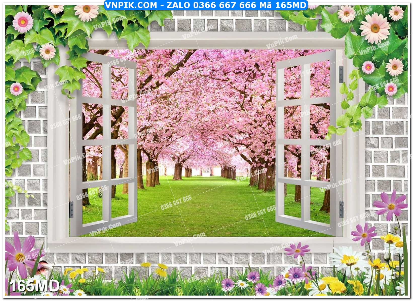 Tranh mai đào file vector mã file 165MD