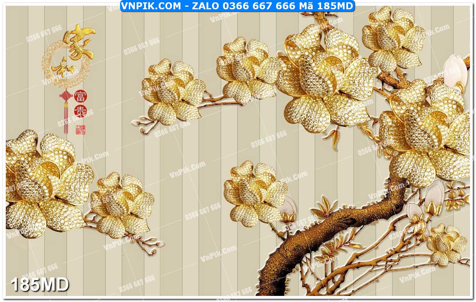 Tranh mai đào file vector mã file 185MD