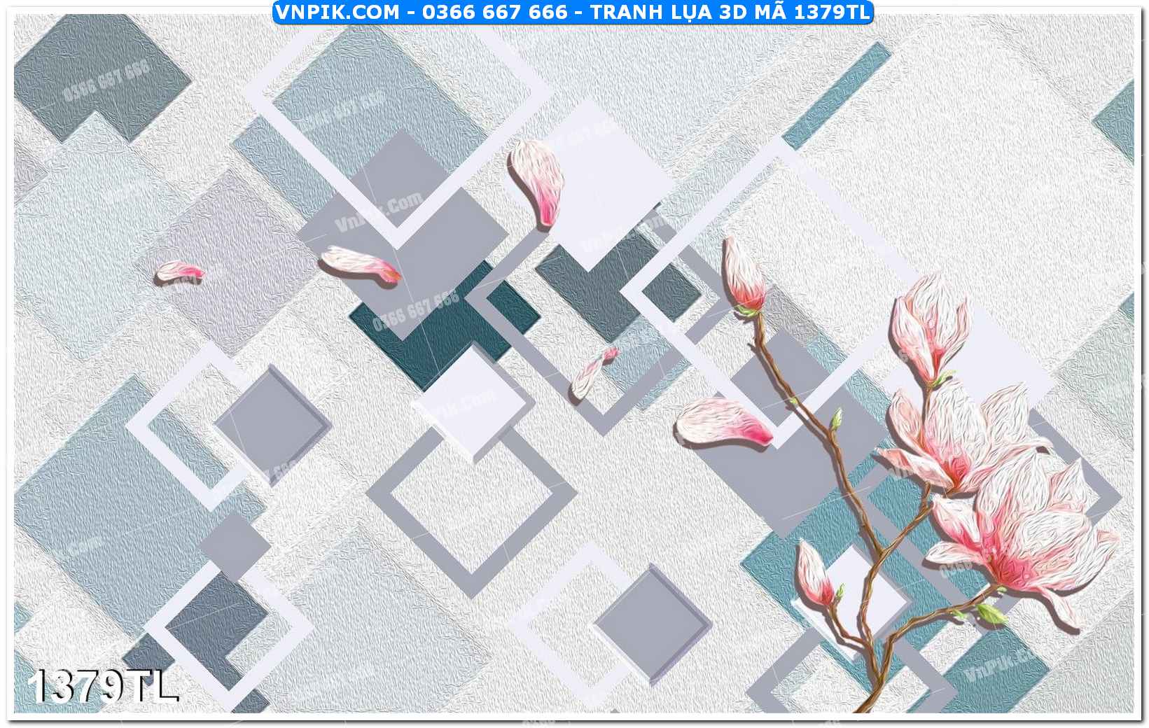 Tranh lụa 3D – Tranh trang trí dán tường 1379TL