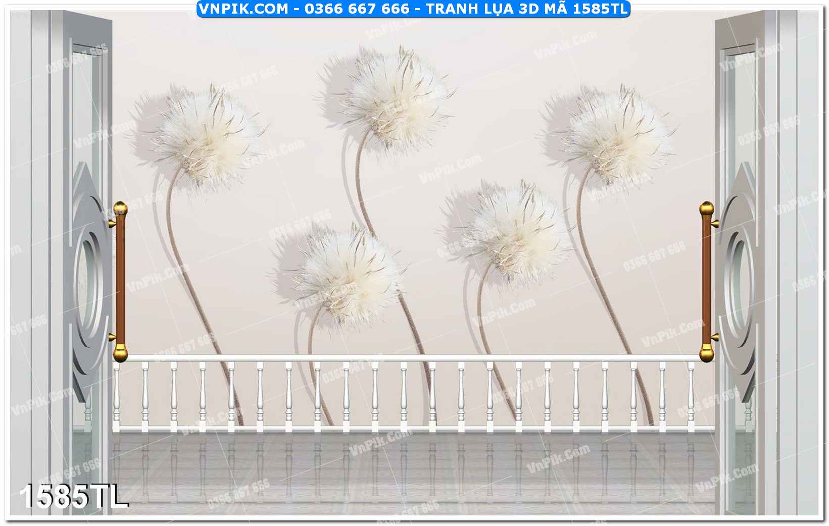 Tranh lụa 3D – Tranh trang trí dán tường 1585TL
