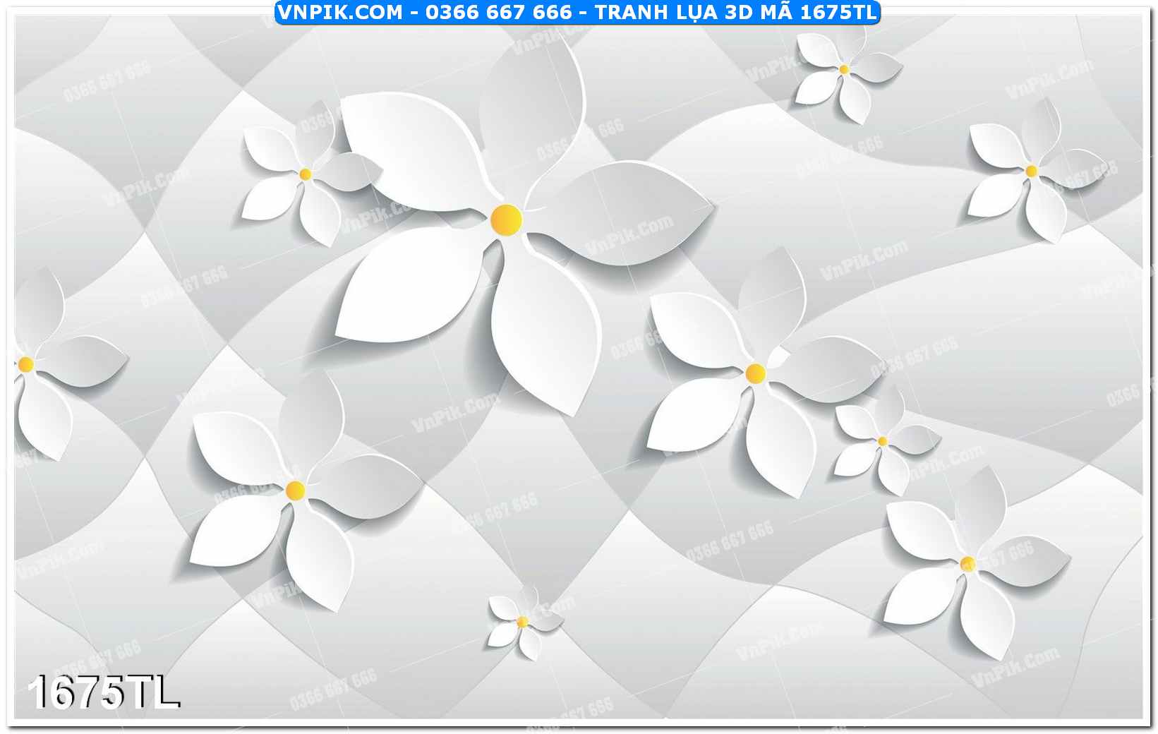 Tranh lụa 3D – Tranh trang trí dán tường 1675TL