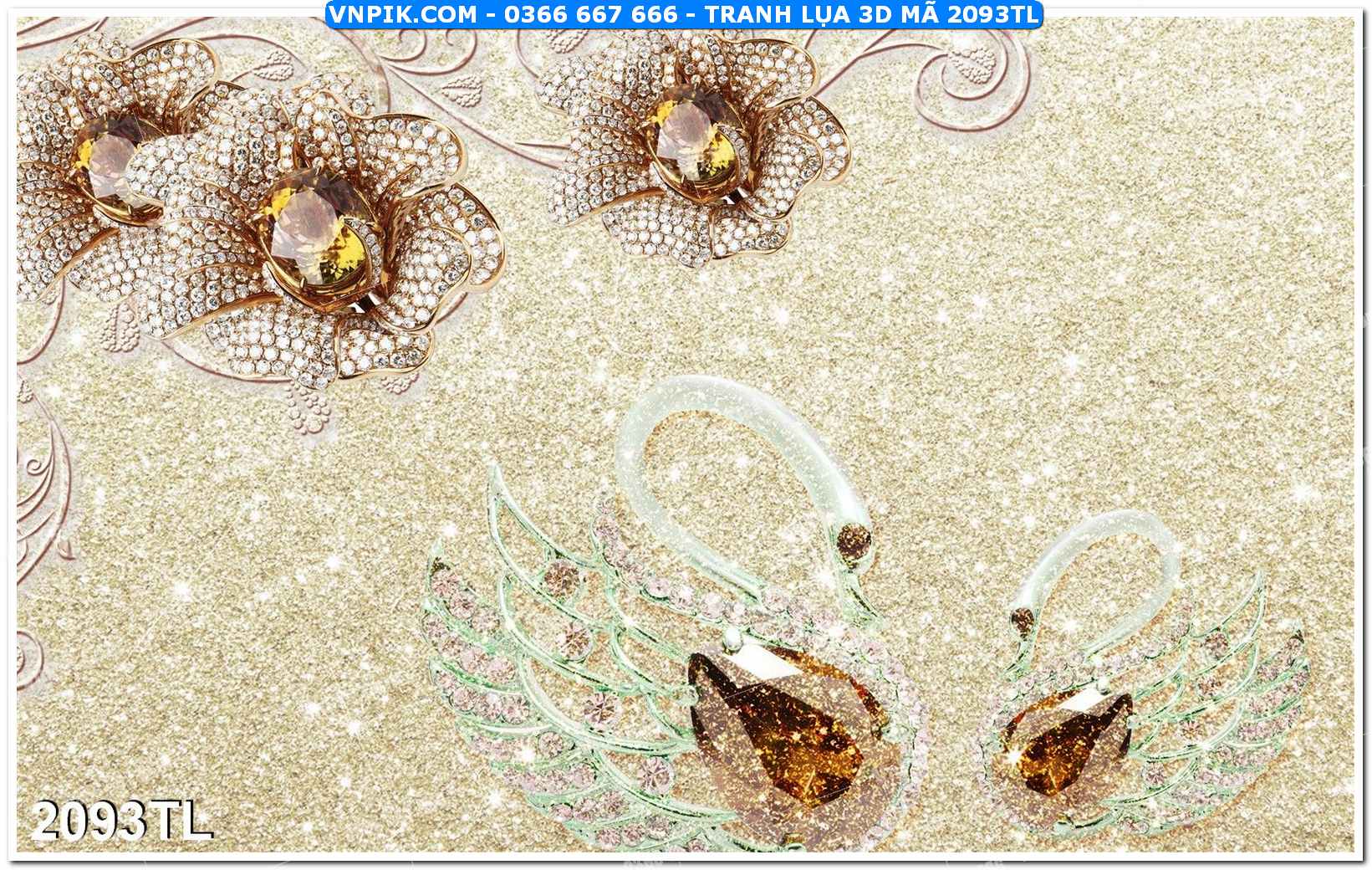 Tranh lụa 3D – Tranh trang trí dán tường 2093TL