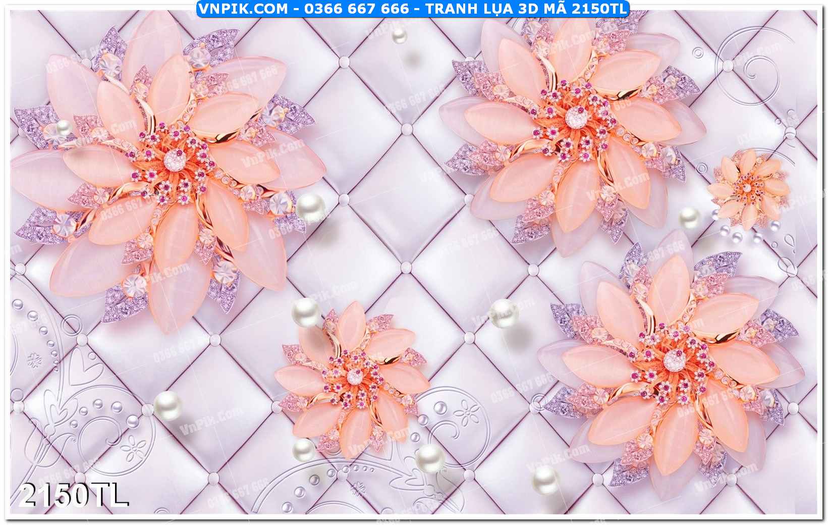 Tranh lụa 3D – Tranh trang trí dán tường 2150TL