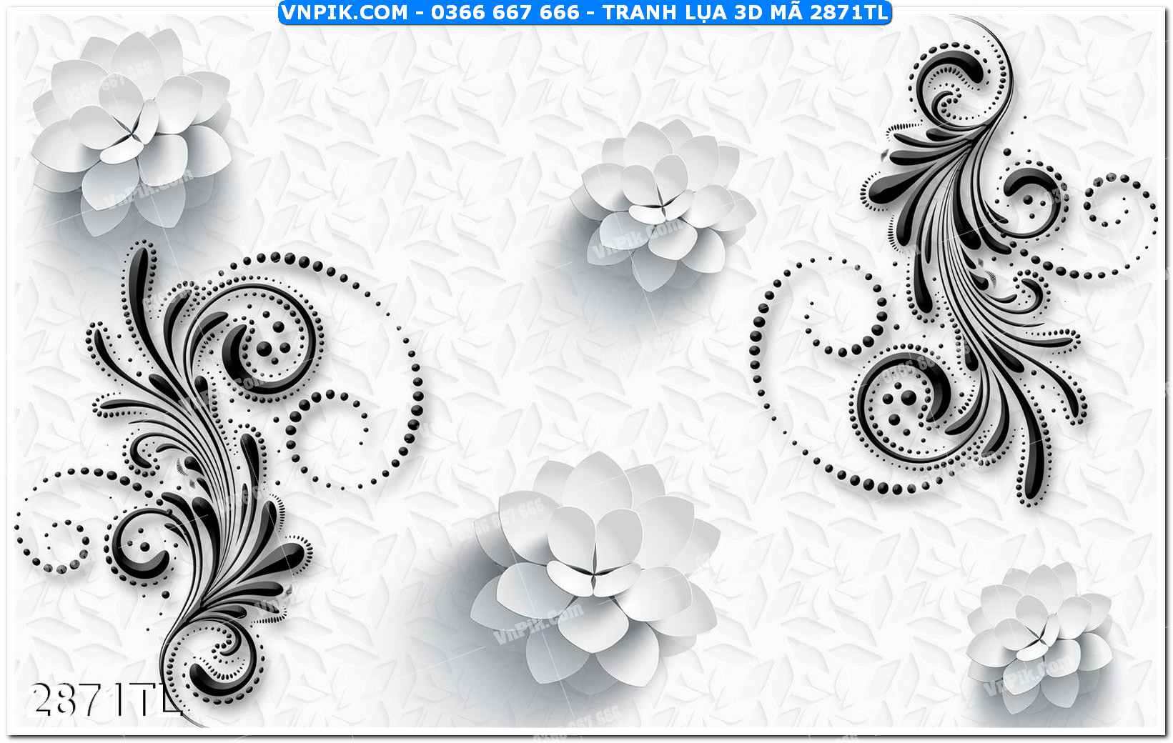 Tranh lụa 3D – Tranh trang trí dán tường 2871TL
