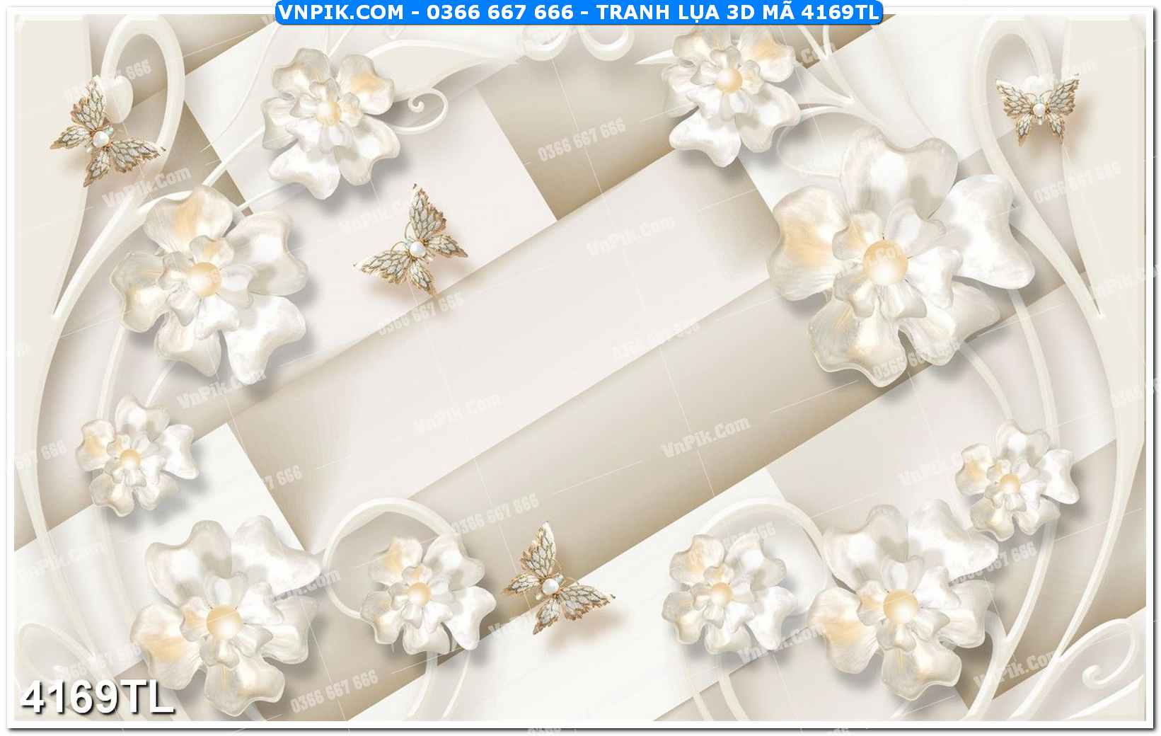 Tranh lụa 3D – Tranh trang trí dán tường 4169TL