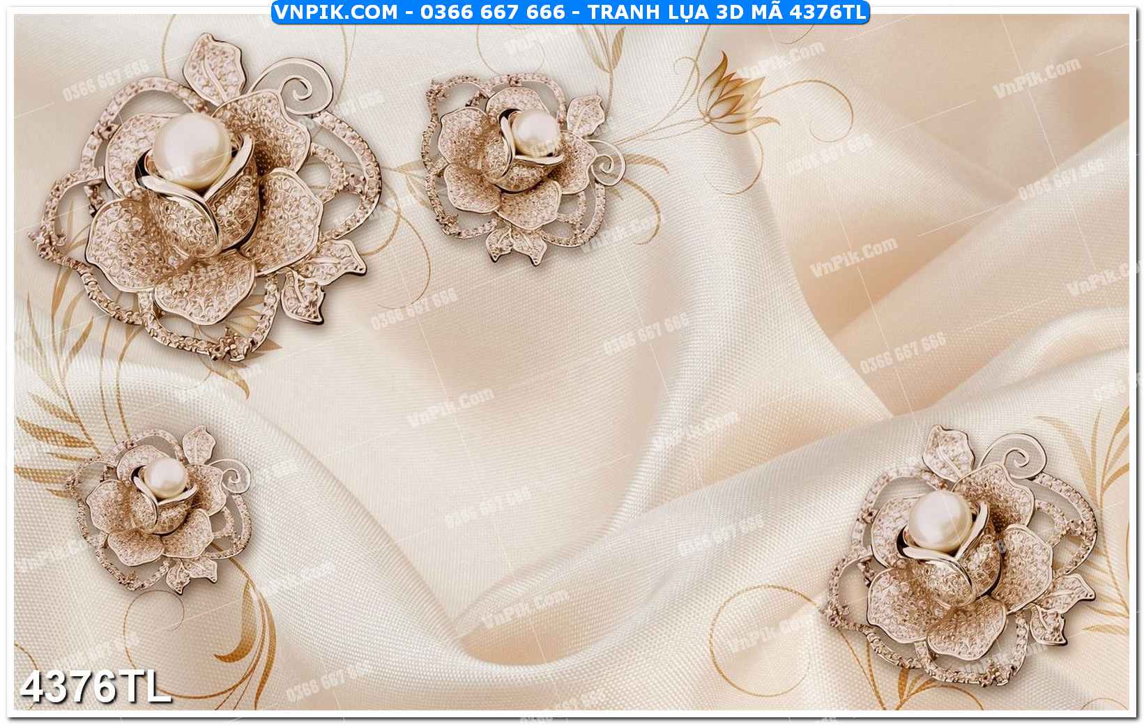 Tranh lụa 3D – Tranh trang trí dán tường 4376TL