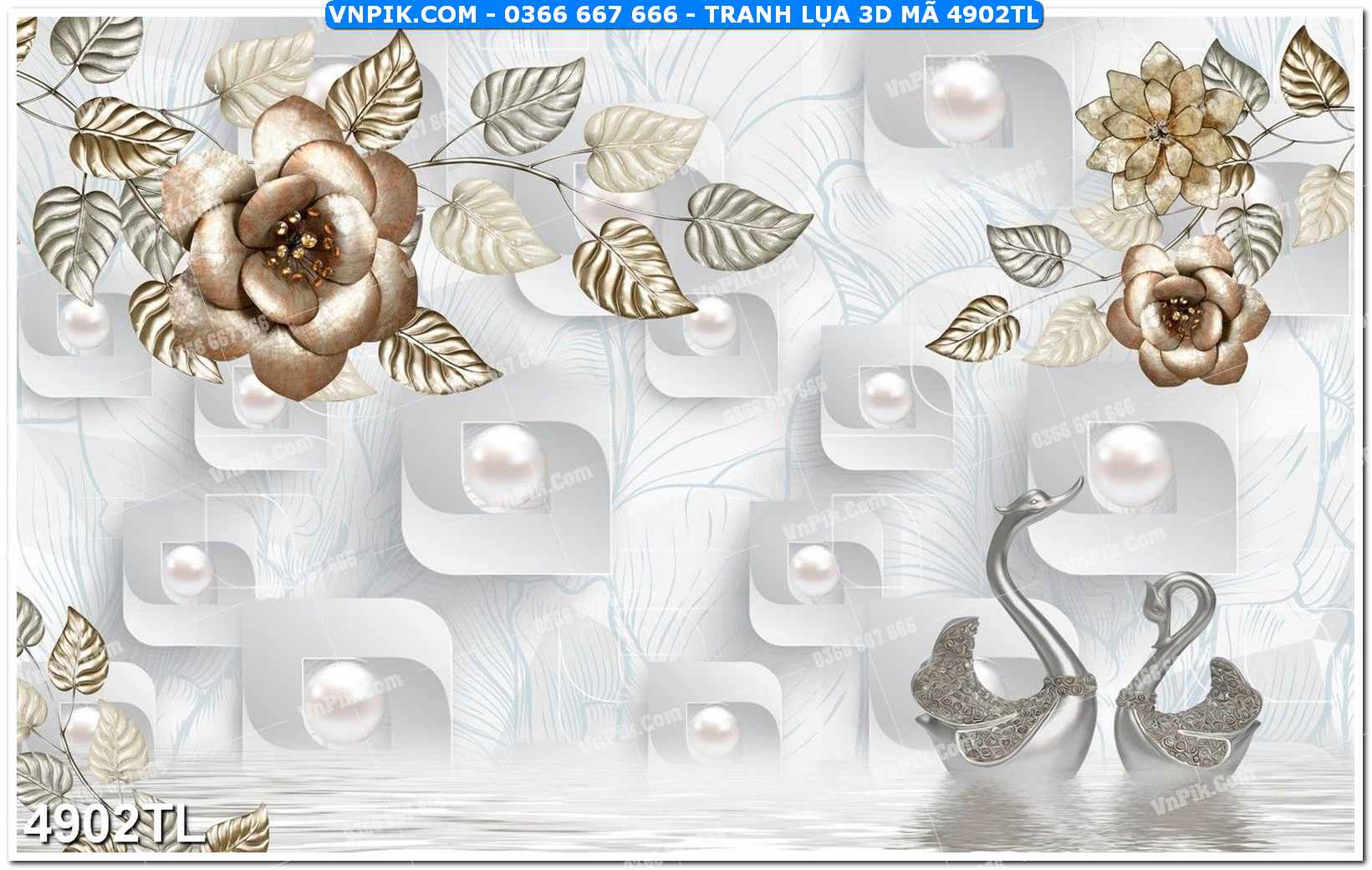Tranh lụa 3D – Tranh trang trí dán tường 4902TL